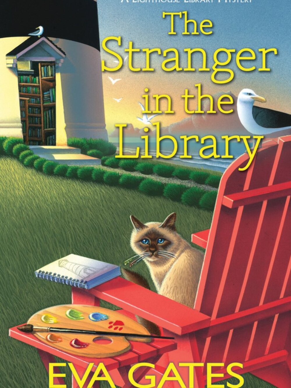 The Stranger in the Library Eva Gates Hardcover Lighthouse Library Mystery Book